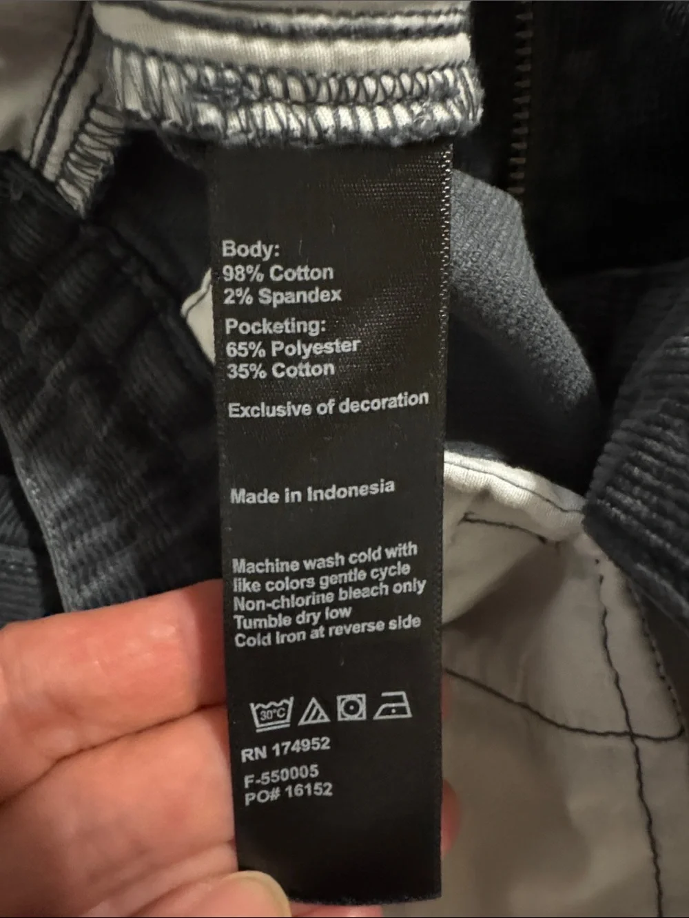 Huckberry Flint and Tinder 365 Corduroy Jogger Charcoal Gray Zipper Fly-32